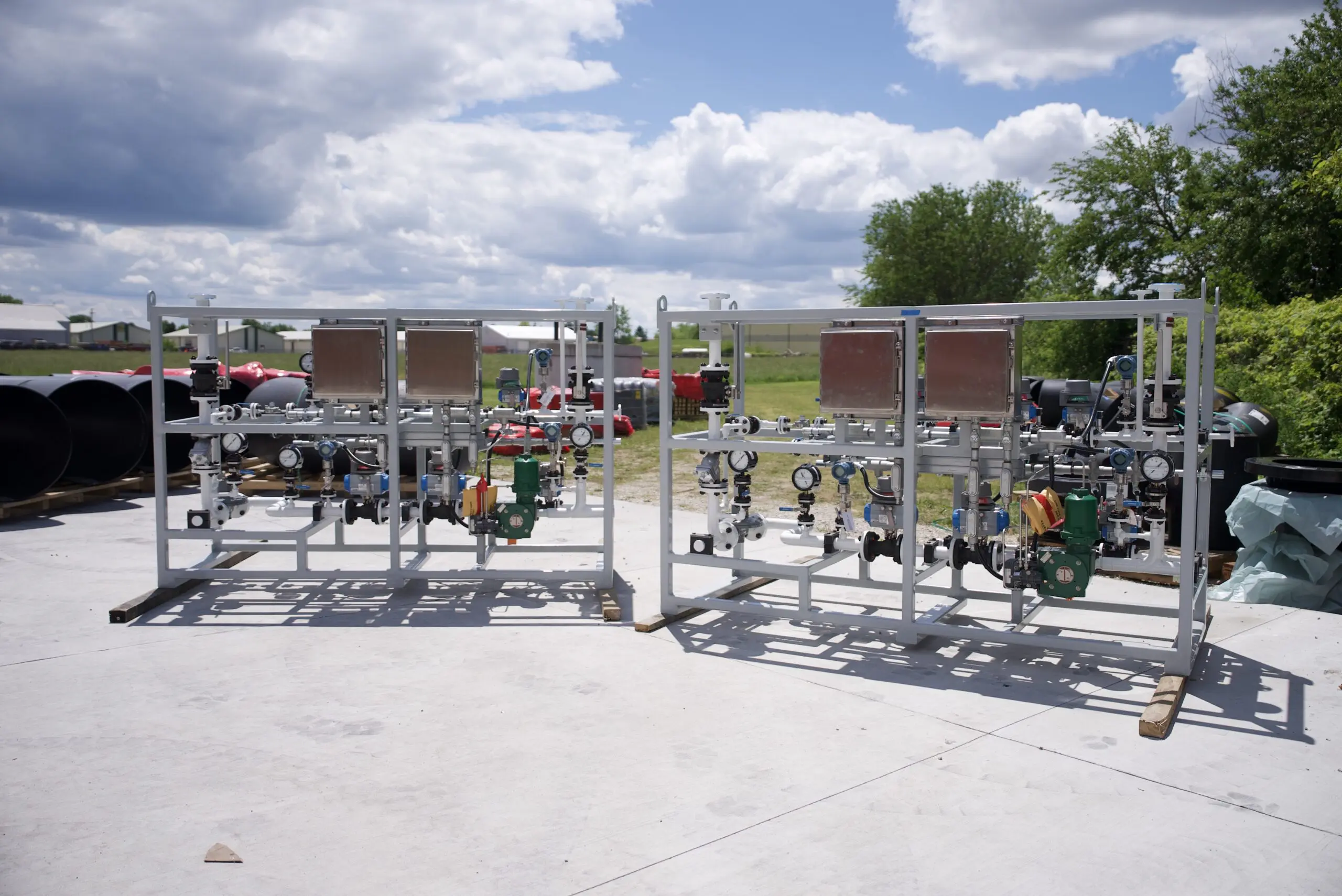 Mechanical startup support for an installed industrial skid system