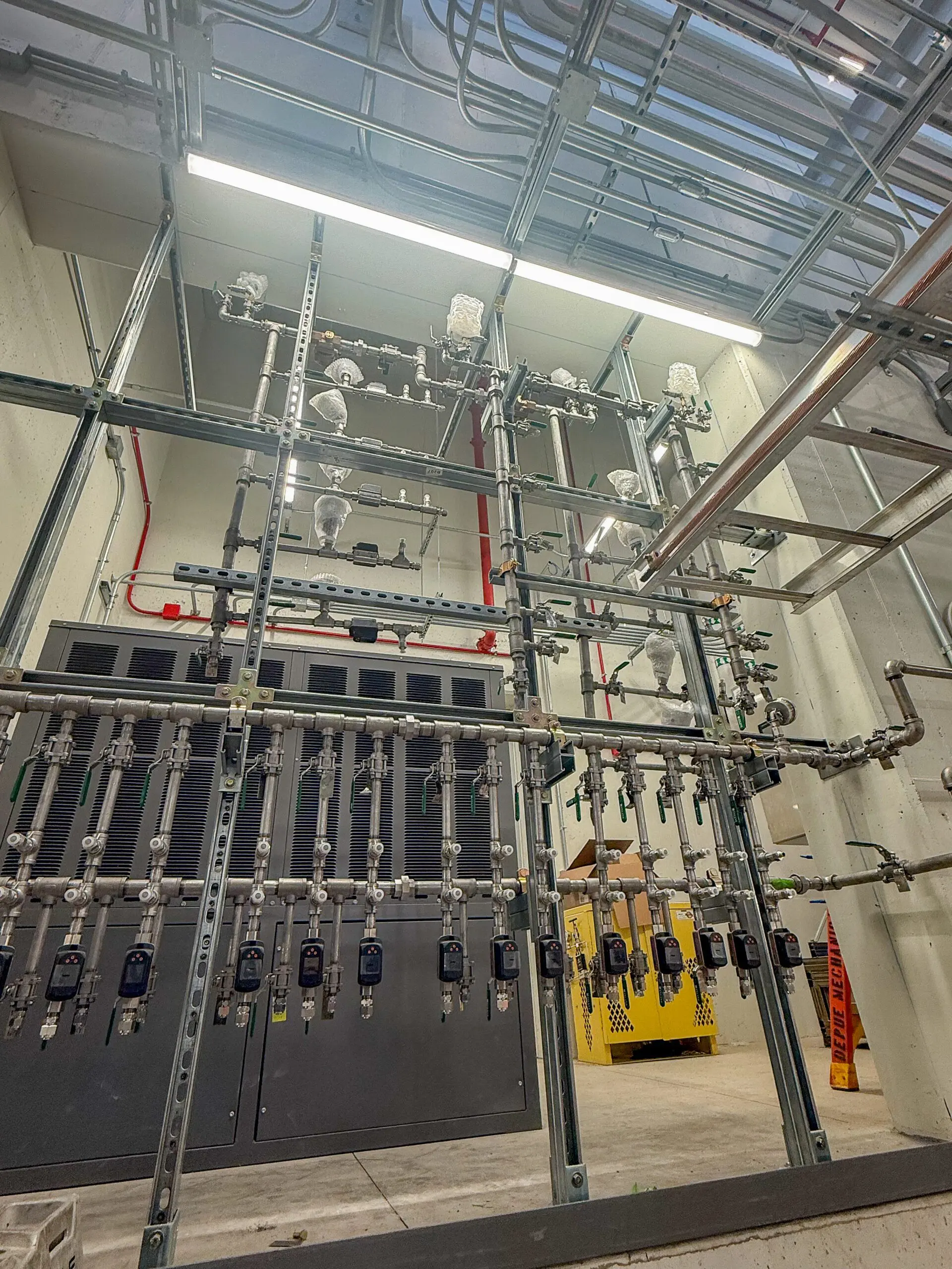 Industrial utility piping and pipe rack work completed during a planned shutdown