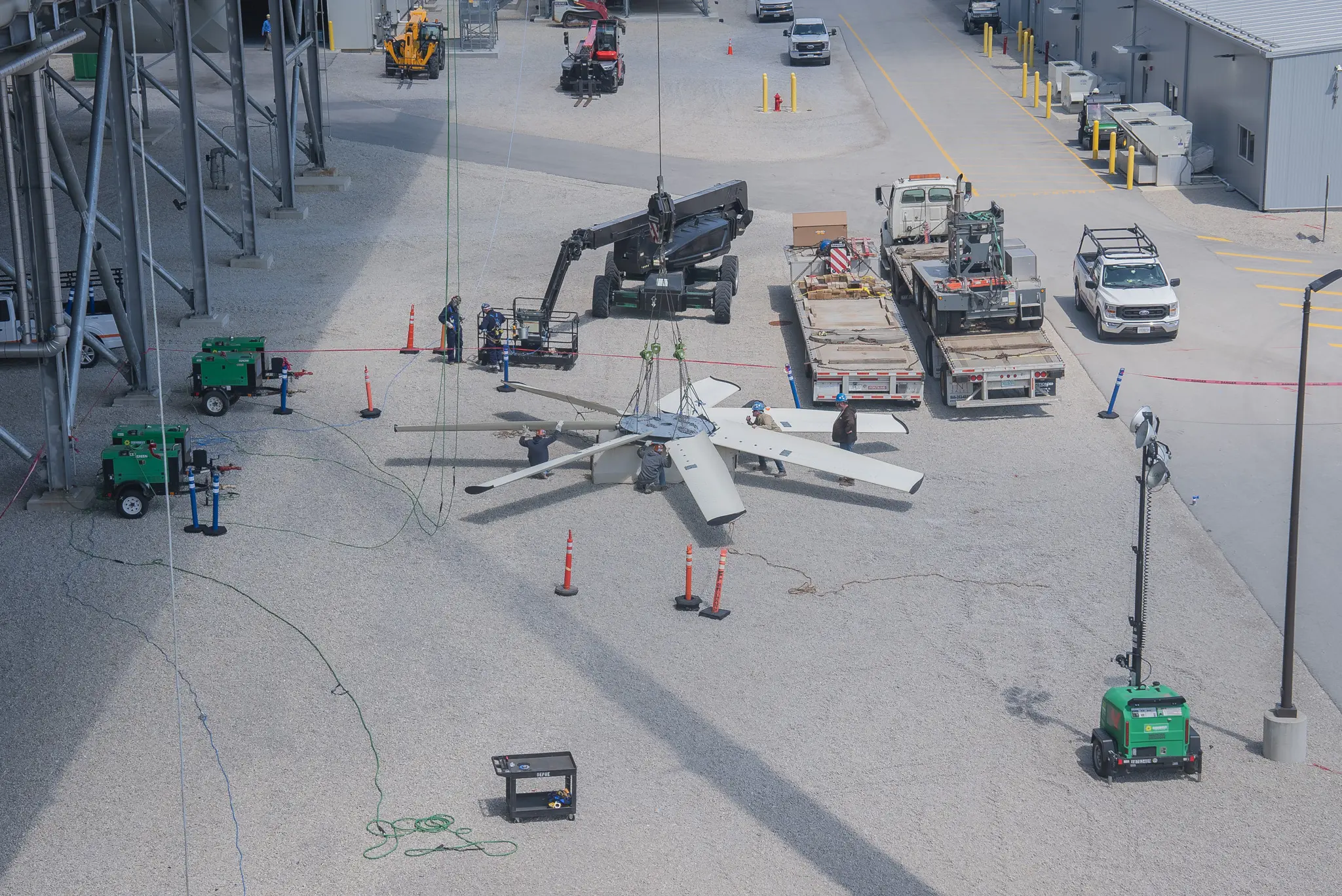 crane lift of power generation fan blades