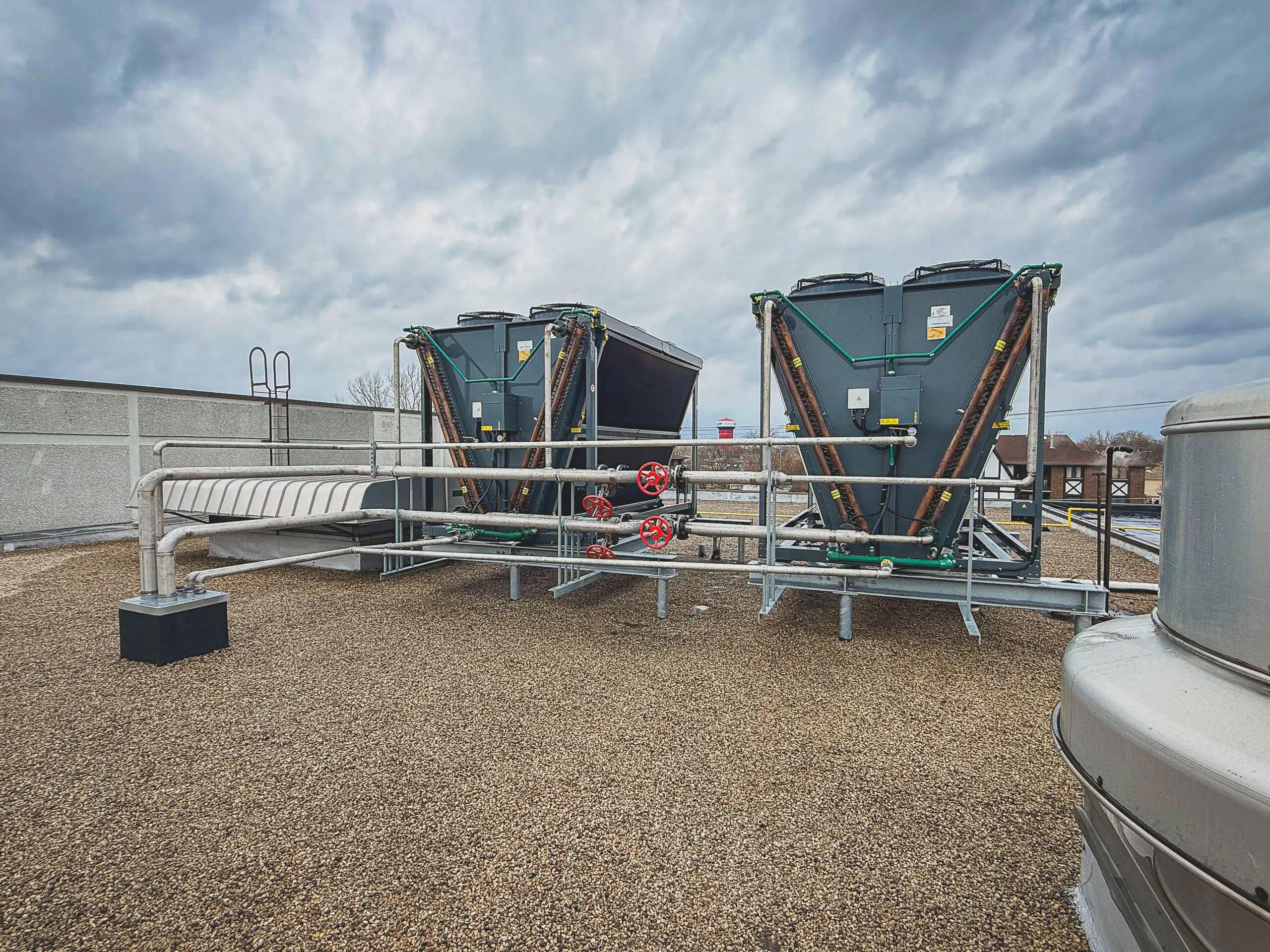 Chiller and piping installation