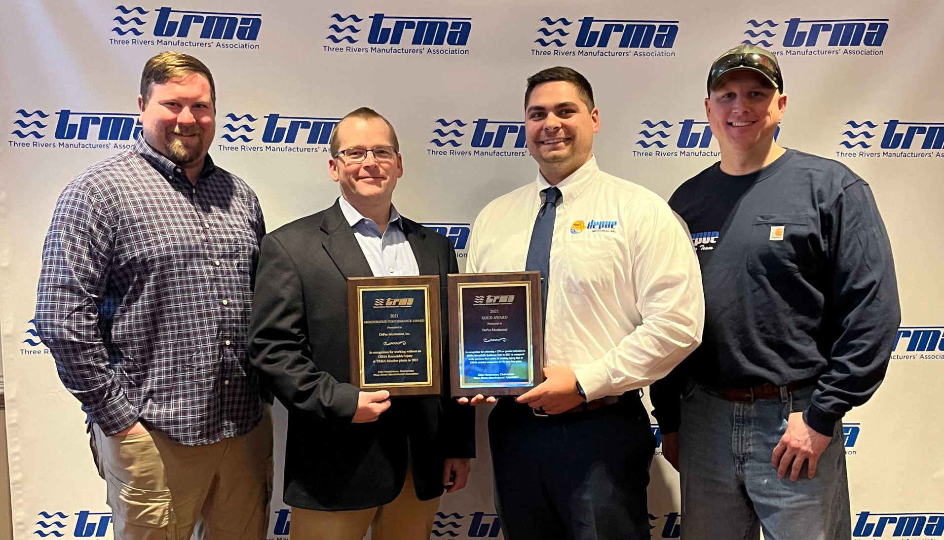 DePue Mechanical Earns Meritorious Award and Gold Award from TRMA